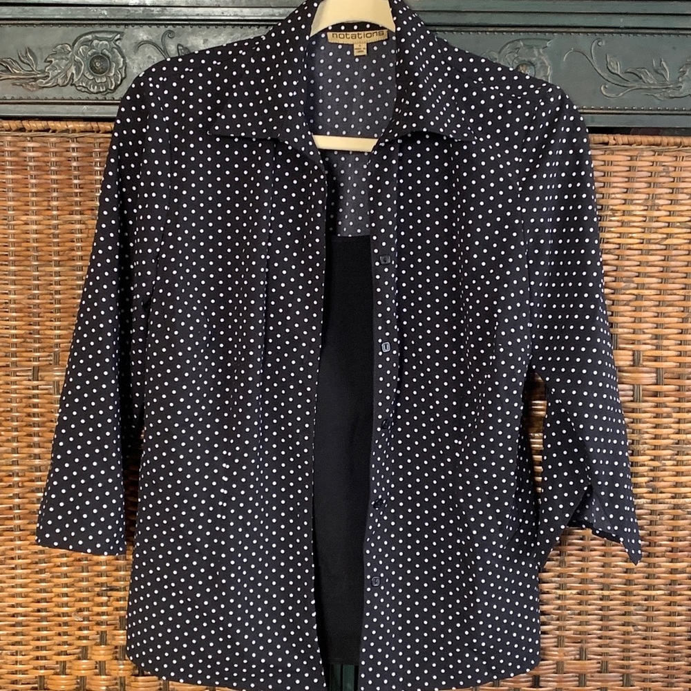 Polka Dot 1 Piece Top with Jacket - Picture 1 of 8